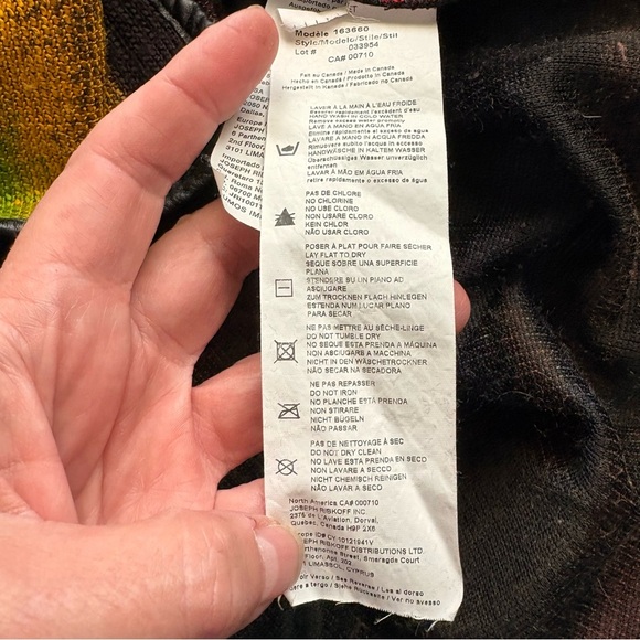 Joseph Ribkoff Abstract Stripe Waterfall Collar Jacket Size 8 Multicolour - Picture 7 of 7